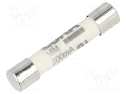 Fuse: fuse; ultra rapid; 200mA; 1kVAC; ceramic,cylindrical; brass