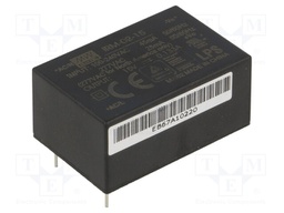 Power supply: switched-mode; modular; 2W; 15VDC; 33.7x22.2x15mm