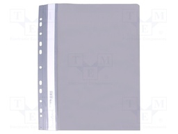 Document wallet; A4; grey; V: with holes; Mat: PVC