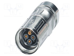 Connector: M17; plug; ST; PIN: 4; 630V; 25A; shielded; IP67; 3+PE
