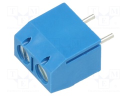 PCB terminal block; angled 90°; 5mm; ways: 2; on PCBs; terminal