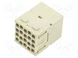 Connector: HDC; contact insert; male; MIXO; PIN: 20; w/o contacts