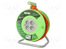 Extension lead; reel; Sockets: 4; PVC; orange; 3x1,5mm2; 40m