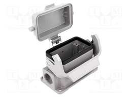 Enclosure: for rectangular connectors; Han; size 10B; with latch