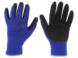 Protective gloves; Size: 8; black-navy blue; latex,nylon