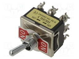 Switch: toggle; Pos: 2; 3PDT; ON-ON; 15A/250VAC; Leads: screw; 0÷55°C