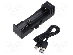 Charger: for rechargeable batteries; Li-Ion,Ni-MH; Out: USB C