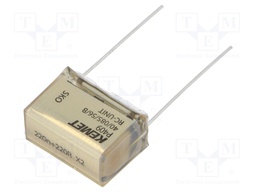 Capacitor: paper; X2; 220nF; 275VAC; 20.3mm; ±20%; THT; Series: P409