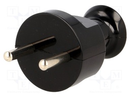 Connector: AC supply; plug; Layout: 2P; Type: round; black; 230VAC