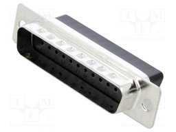 D-Sub; PIN: 25; plug; male; w/o contacts; crimped; for cable; black