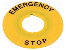 Warning plate; 16mm; Ømount.hole: 16mm; Ø: 44mm