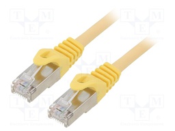 Patch cord; S/FTP; 6a; solid; Cu; LSZH; yellow; Len: 2m; 27AWG