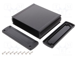 Enclosure: multipurpose; X: 146.6mm; Y: 129mm; Z: 41.6mm; black