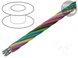 Wire; 12x30AWG; unshielded; 600V; 152m; Cu; stranded; 500ft