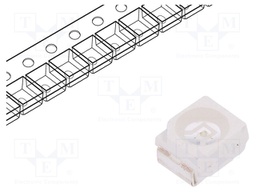 LED; SMD; 3528,PLCC2; blue; 350÷500mcd; 3.5x2.8x1.9mm; 120°; 20mA