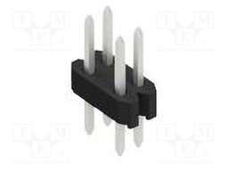 Connector: pin strips; pin header; male; PIN: 4; 1.27mm; THT; 2x2