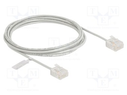Patch cord; U/UTP; Cat: 6; RJ45 plug,both sides; 2m; PVC; grey