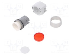 Switch: push-button; Stabl.pos: 1; 22mm; red; Illumin: none; IP65