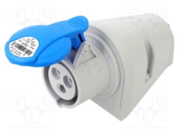 Connector: AC supply 3-phase; socket; female; 16A; 230VAC; IP44