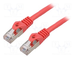 Patch cord; F/UTP; 6; stranded; CCA; PVC; red; 0.5m; 26AWG; Cores: 8