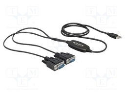 USB to RS232 converter; D-Sub 9pin plug x2,USB A plug; 1.4m