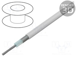 Wire: coaxial; stranded; Cu; 36AWG; PFA; white; 1.33mm