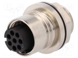Connector: circular; socket; female; PIN: 8; w/o contacts; 10A; 277V