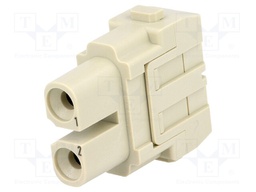 Connector: HAN; module; female; Han Modular 40A; PIN: 2; 40A; 1000V
