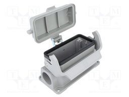 Enclosure: for Han connectors; Han; size 16B; with latch; M25