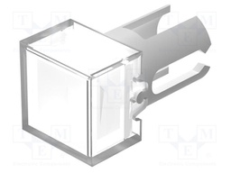 Lamp lens; 19; colourless; plastic; 7.3x7.3mm