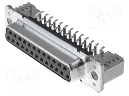 D-Sub; PIN: 25; socket; female; Locking: screws; horizontal; SMT