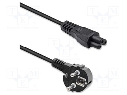 Cable; 3x1mm2; CEE 7/7 (E/F) plug angled,IEC C5 female; PVC