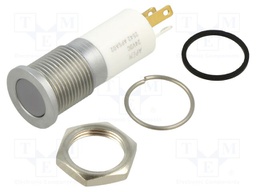Indicator: LED; flat; red/green/yellow; Ø14mm; IP67; Q14; brass
