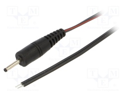 Cable; wires,DC 0,7/2,35 plug; straight; 0.35mm2; black; 1.5m