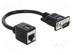 Adapter; D-Sub 9pin plug,RJ45 socket; 0.2m; black; Cat: 5e