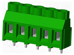 Connector: PCB terminal block; terminal; angled; Plating: tinned