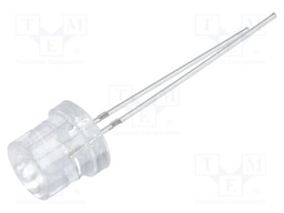 LED; 8mm; orange; 500÷700mcd; 140°; Front: flat; Pitch: 2.54mm