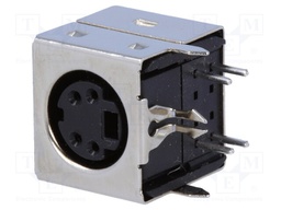 Socket; DIN mini; female; PIN: 4; THT; angled 90°