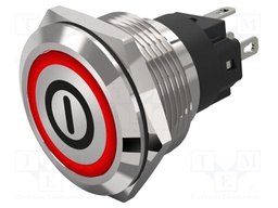 Switch: vandal resistant; Pos: 2; SPDT; 3A/240VAC; 3A/240VDC; red