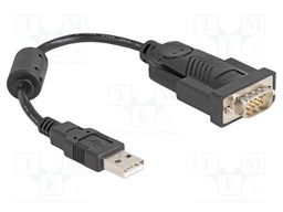 USB to RS232 converter; D-Sub 9pin plug,USB A plug; 0.25m