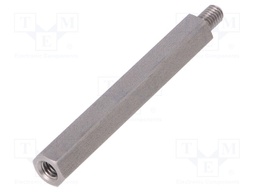 Screwed spacer sleeve; Int.thread: M6; 70mm; Ext.thread: M6