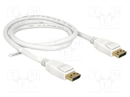 Cable; DisplayPort plug,both sides; DisplayPort 1.2; 1m; white
