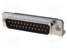 D-Sub; PIN: 25; socket; male; 4,2mm standard; Locking: screws; THT