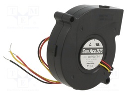 Fan: DC; blower; 12VDC; Ø76x20mm; 17.4m3/h; 43dBA; ball bearing