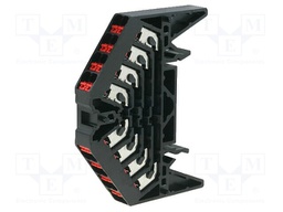 Splice terminal: rail; 1.5mm2; ways: 4; terminals: 16; black; 250VAC