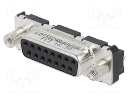 D-Sub; PIN: 15; socket; LD; female; with threaded screw; straight