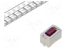 Microswitch TACT; SPST; Pos: 2; 0.05A/12VDC; SMT; 2.6N; 6x3.5x3.5mm