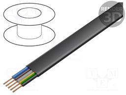 Wire; NEO-Flach,NGFLGOU; 5G4mm2; unshielded; 300/500V; rubber; Cu