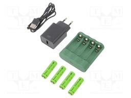 Charger: for rechargeable batteries; Ni-MH; Size: AA,AAA,R03,R6