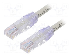 Patch cord; TX6A™ 10Gig,U/UTP; 6a; solid; Cu; PVC; grey; Len: 1m